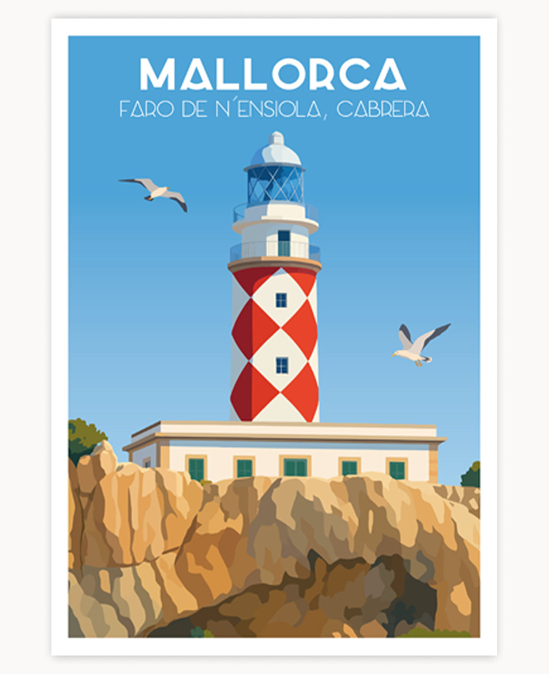 Poster and prints of the n'Ensiola Lighthouse, Cabrera, Mallorca