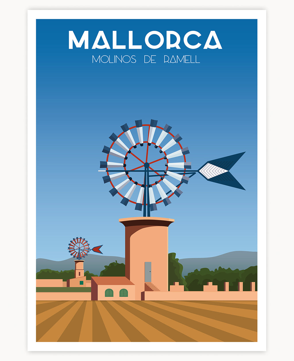 Poster und Drucke der Mühlen von Ramell, Mallorca