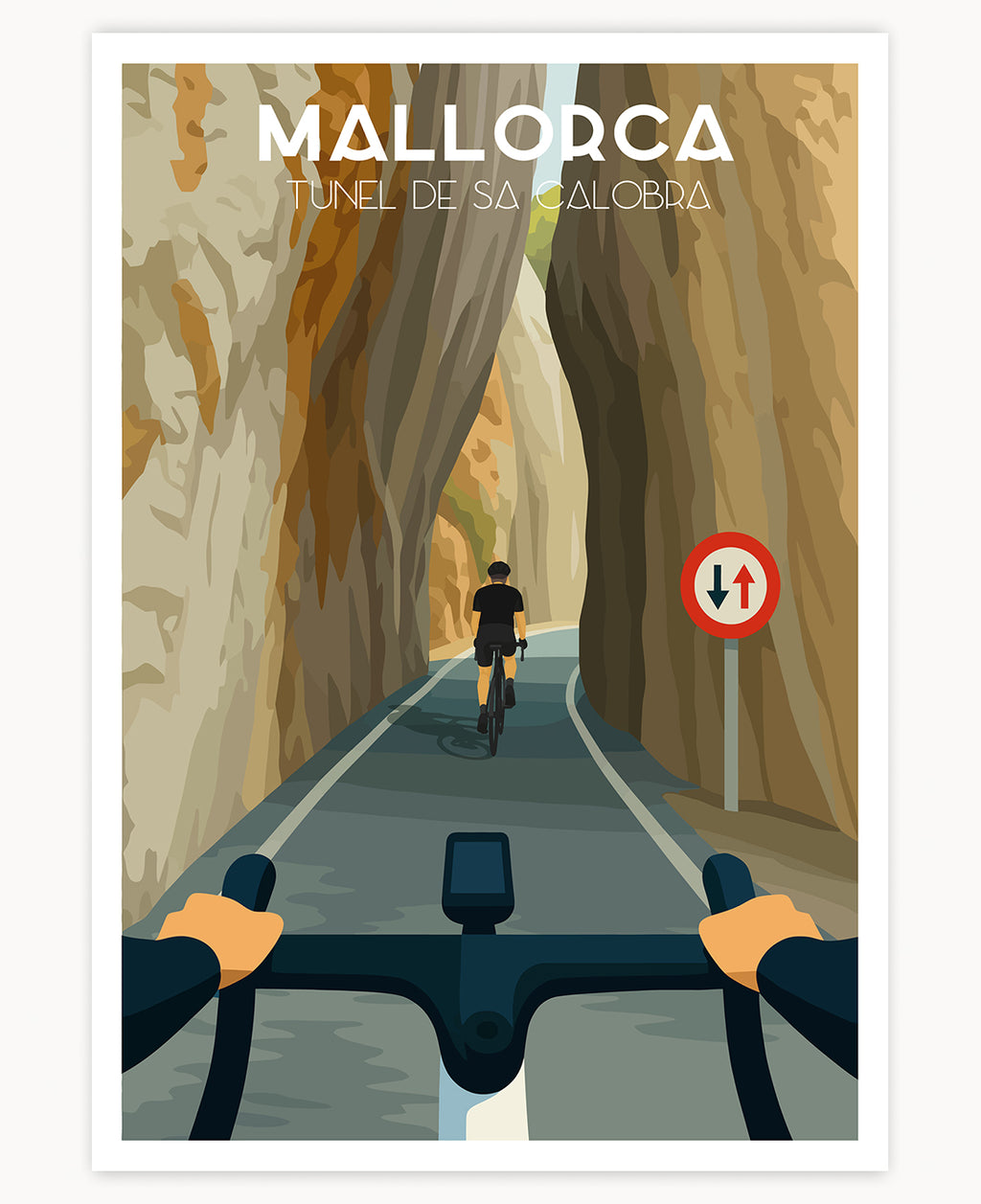 Posters and prints of cyclists in Sa Calobra, Mallorca