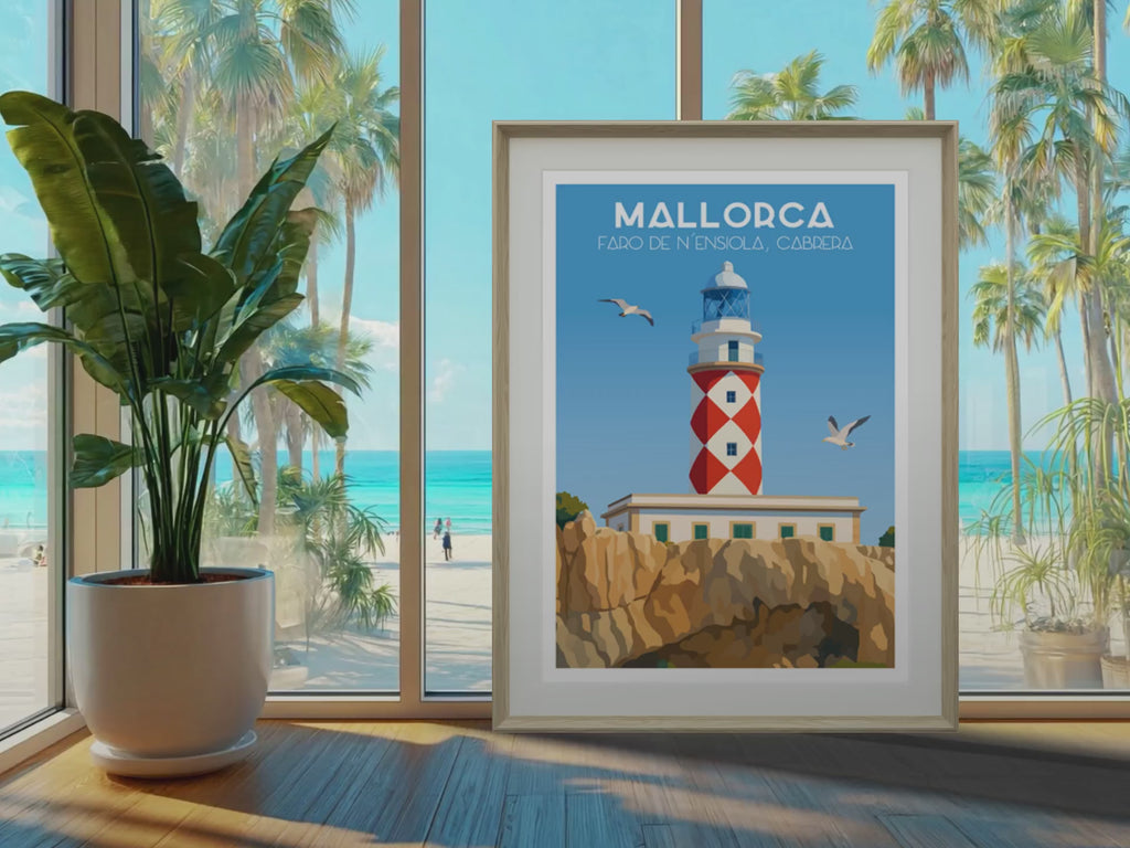 Poster und Drucke des Leuchtturms n'Ensiola, Cabrera, Mallorca